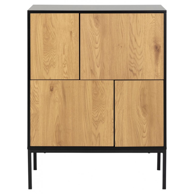 Komoda Seaford 80cm naturalny-czarny Actona