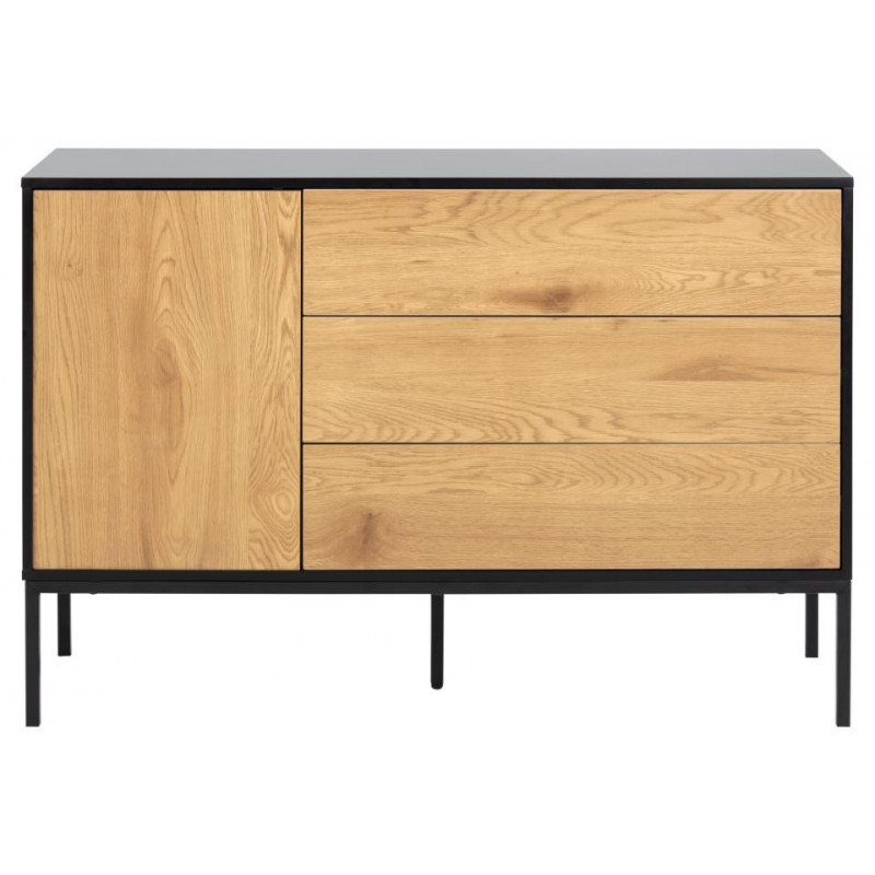 Komoda Seaford naturalny-czarny 120cm Actona