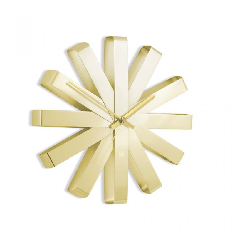 Zegar ścienny Ribbon Umbra złoty brass