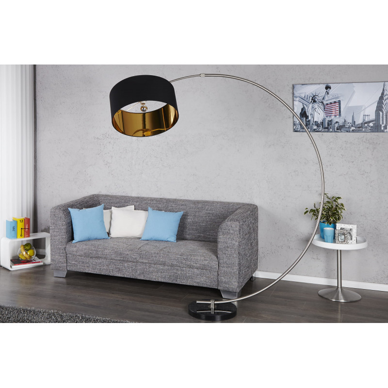 Lampa podłogowa Python czarno-złota