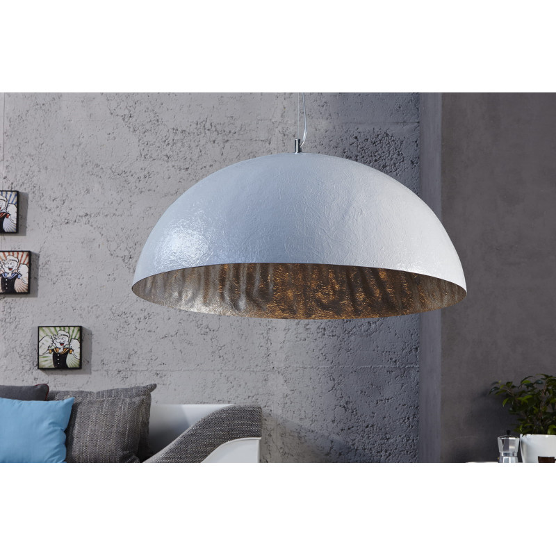 Lampa wisząca Sinus biało-srebrna 70 cm