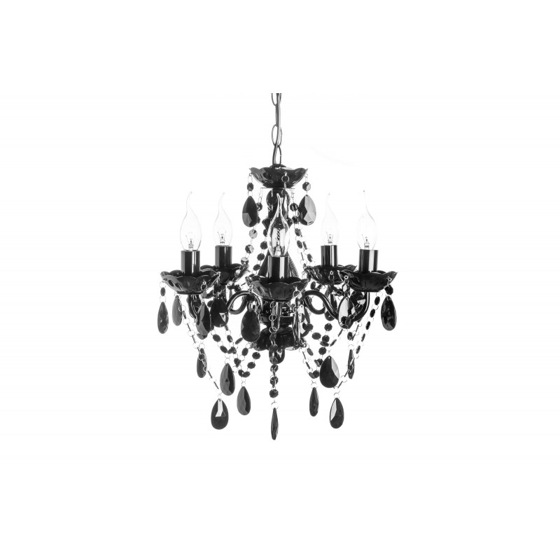 Lampa wisząca Cristal S 5-ramienna czarna