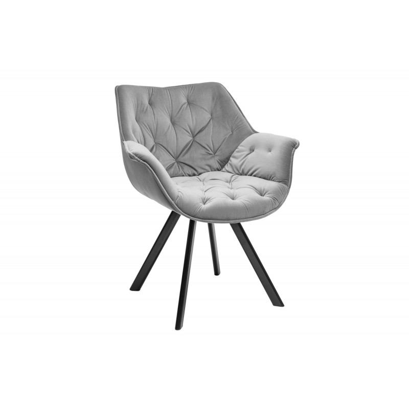 Krzesło Comfy Living szary z pikowaniem