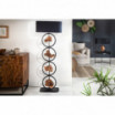 Lampa podłogowa Ments 147 cm czarna akacja