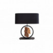 Lampa biurkowa Ments 58 cm czarna akacja