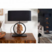 Lampa biurkowa Ments 58 cm czarna akacja