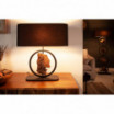 Lampa biurkowa Ments 58 cm czarna akacja