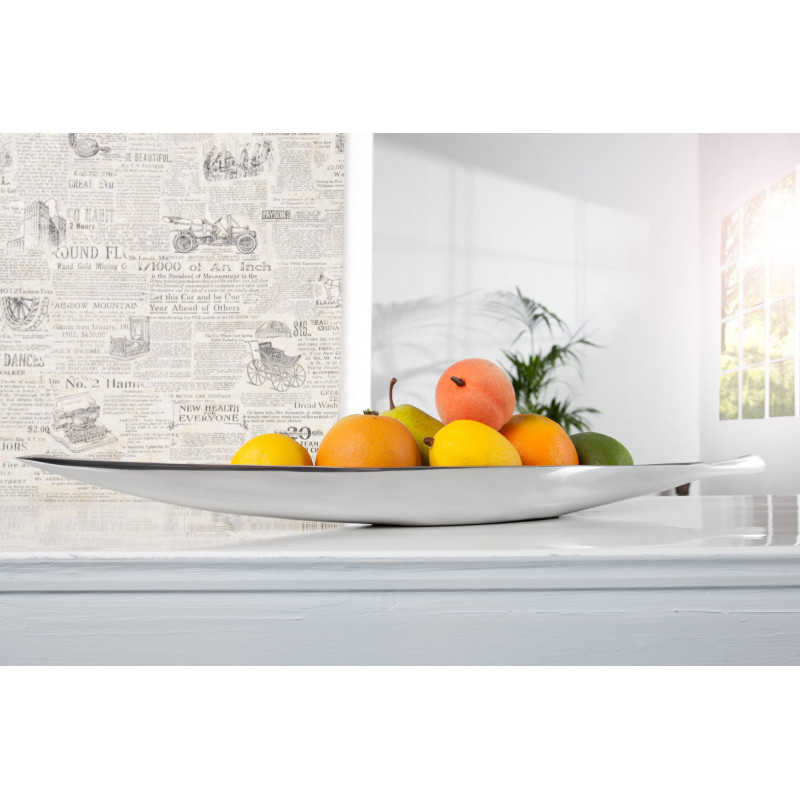 Miska Liść srebrna 60x15cm Invicta