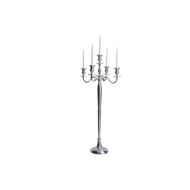 Świecznik 5-ramienny 120cm srebrny Invicta