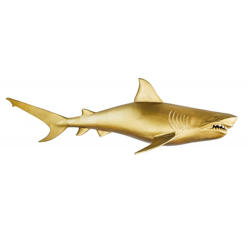 Dekoracja ścienna rekin 105 cm złota - prawa