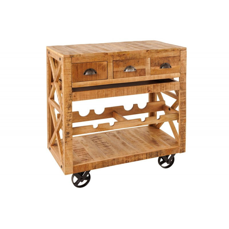 Szafka na wino Bodega 90 cm drewno mango - Invicta