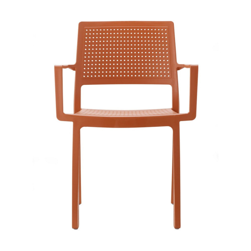 Krzesło Emi - terracotta  z podłokietnikiem