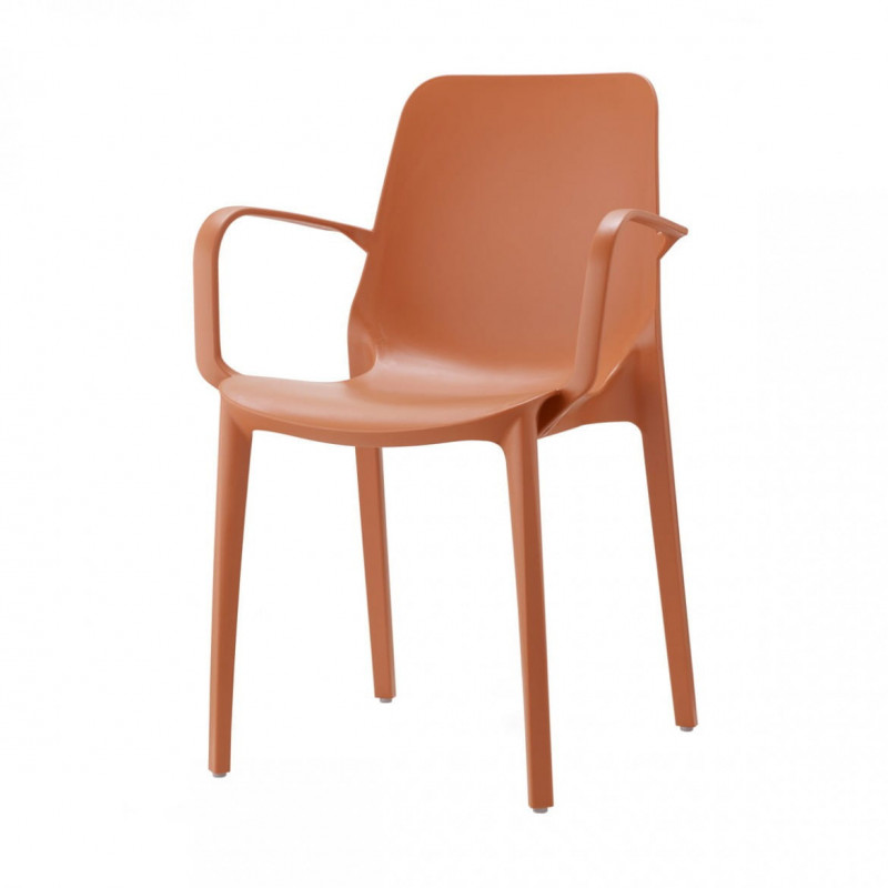 Krzesło Ginevra - terracotta  z podłokietnikami