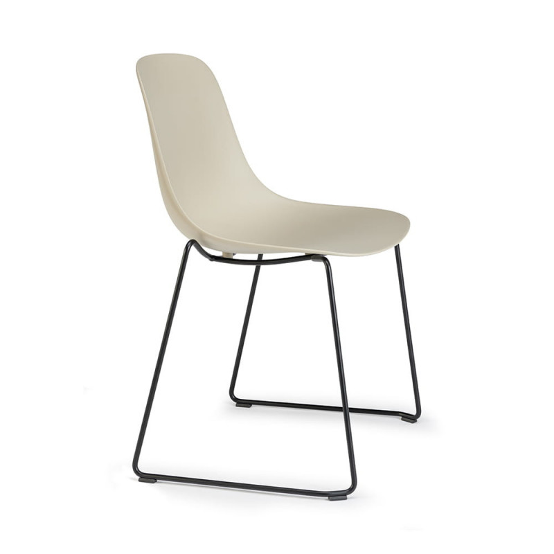 Krzesło Pure Loop Mono Sled, almond grey siedzisko, rama do wyboru - Infiniti Design