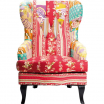 Kare Fotel Patchwork czerwony