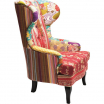 Kare Fotel Patchwork czerwony
