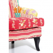 Kare Fotel Patchwork czerwony