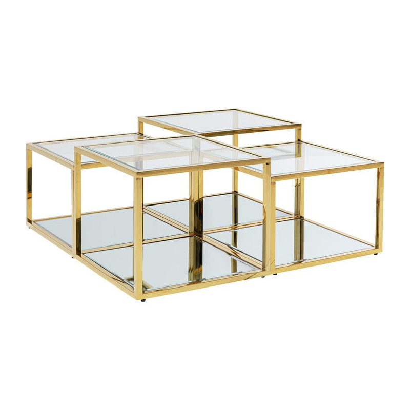 Stolik kawowy Orion Gold zestaw Kare