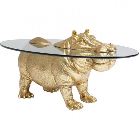 Stolik kawowy Hippo złoty -...
