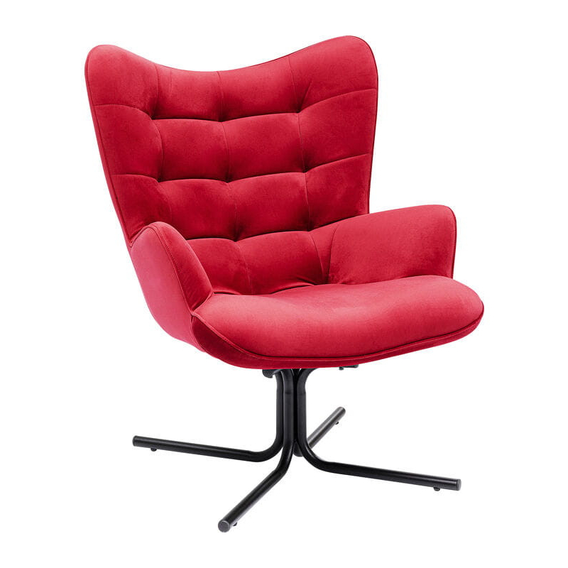 Fotel obrotowy Oscar Velvet czerwony - Kare