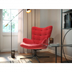 Fotel obrotowy Oscar Velvet czerwony - Kare
