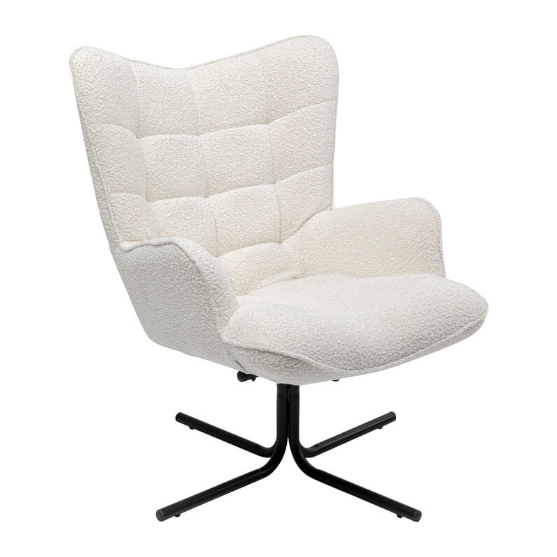 Fotel obrotowy Oscar Boucle kremowy - Kare