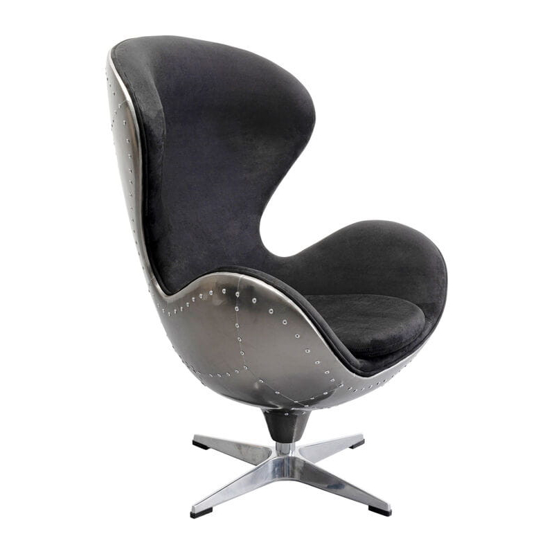 Fotel obrotowy Lounge Gun Metal czarny - Kare