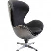 Fotel obrotowy Lounge Gun Metal czarny - Kare