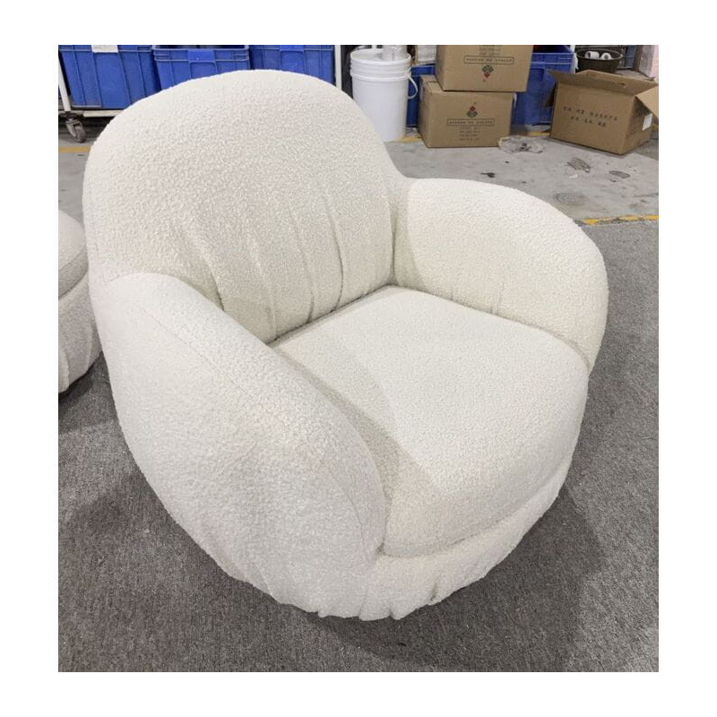Fotel obrotowy Nube boucle kremowy - Kare