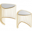 Stoliki pomocnicze Wire Triangle, stolik kawowy Kare Design, złoty stolik kawowy, stoliki kawowe glamour