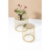 Zestaw stolików kawowych Wire Brass śr. 44 cm Kare