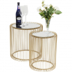 Zestaw stolików kawowych Wire Brass śr. 44 cm Kare