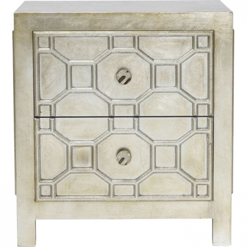 szafka nocna Alhambra, szafka nocna Kare Design, szafka nocna srebrna, szafka nocna do sypialni, szafka nocna styl mauretański