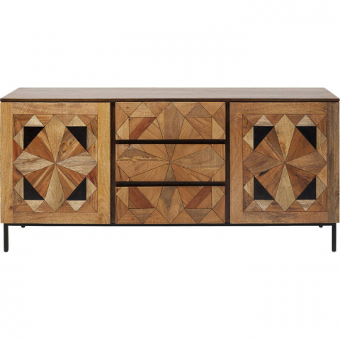 kredens Limara, kredens Kare Design, kredens drewno mango, kredens geometryczne wzory