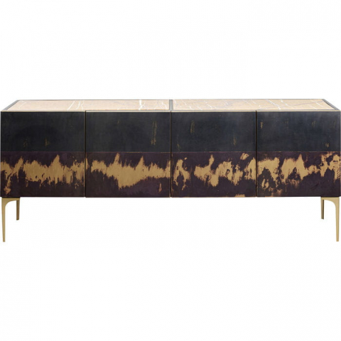 kredens Fuoco, kredens Kare Design, kredens metalowy, kredens marmur, kredens do salonu