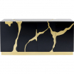 kredens Cracked Black Gold, kredens Kare Design, kredens do salonu, kredens do jadalni