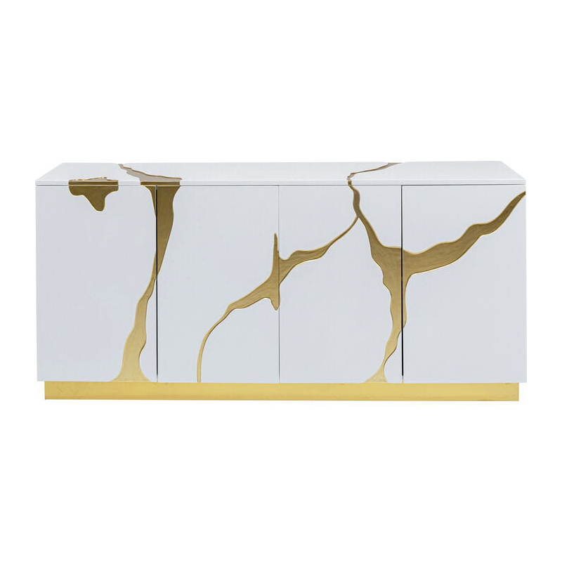 kredens Cracked White Gold, kredens Kare Design, kredens złoty, kredens do salonu, do jadalni