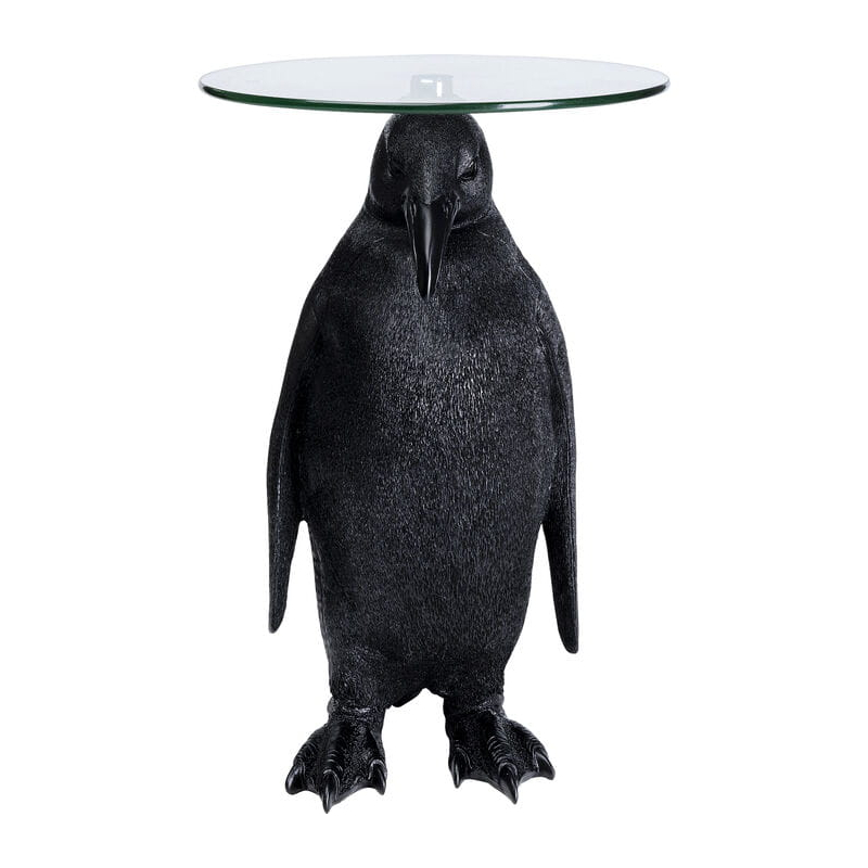 Stolik kawowy Ms Penguin Kare Design, stolik kawowy w kształcie pingwina, stolik kawowy czarny, stolik kawowy tworzywo sztuczne