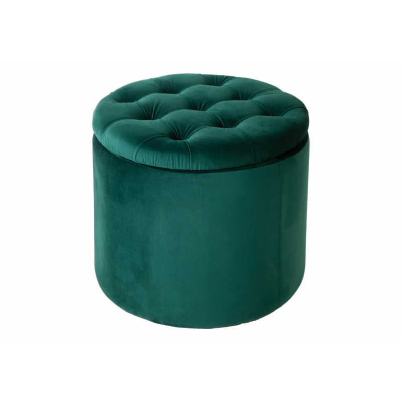 Pufa Modern Barock 50cm aksamit ciemnozielony - Invicta