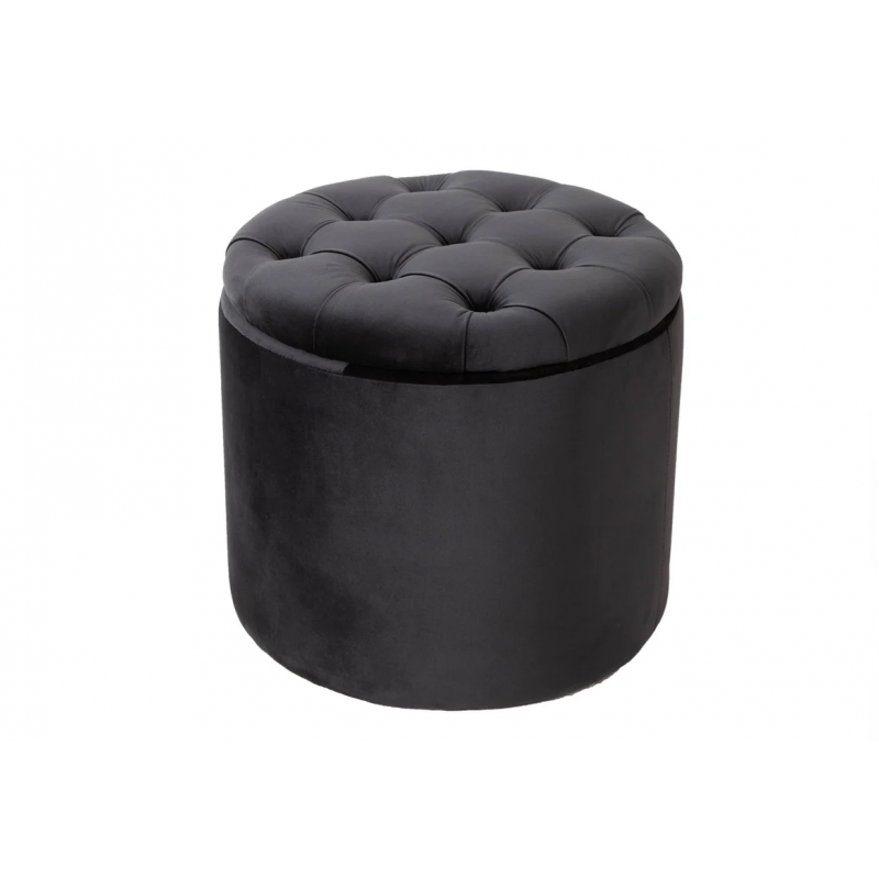 Pufa Modern Barock 50cm aksamit czarny - Invicta