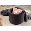 Pufa Modern Barock 50cm aksamit czarny - Invicta