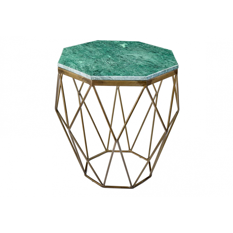 Stolik kawowy Diamond 50 cm marmur zielony - Invicta