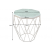 Stolik kawowy Diamond 50 cm marmur zielony - Invicta