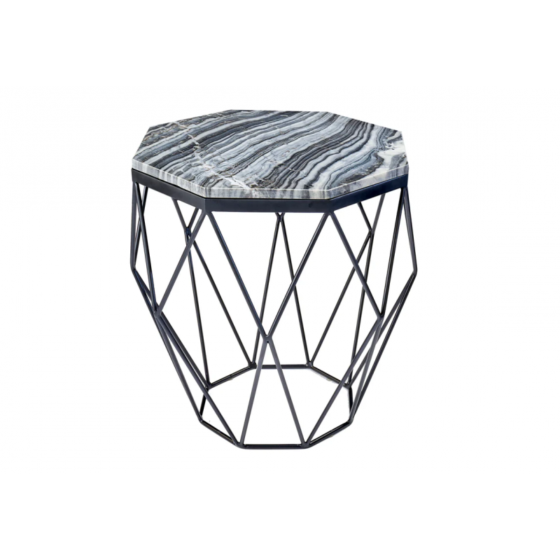 Stolik kawowy Diamond 50 cm marmur szary - Invicta