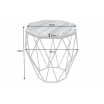 Stolik kawowy Diamond 50 cm marmur szary - Invicta