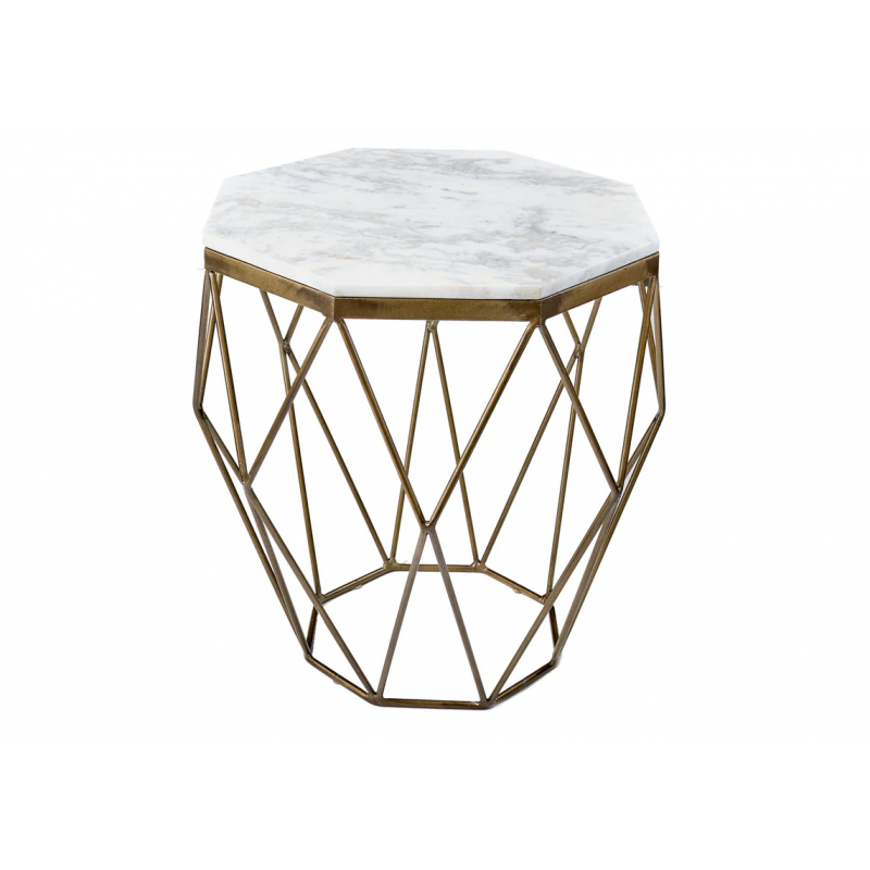 Stolik kawowy Diamond 50 cm marmur biały - Invicta