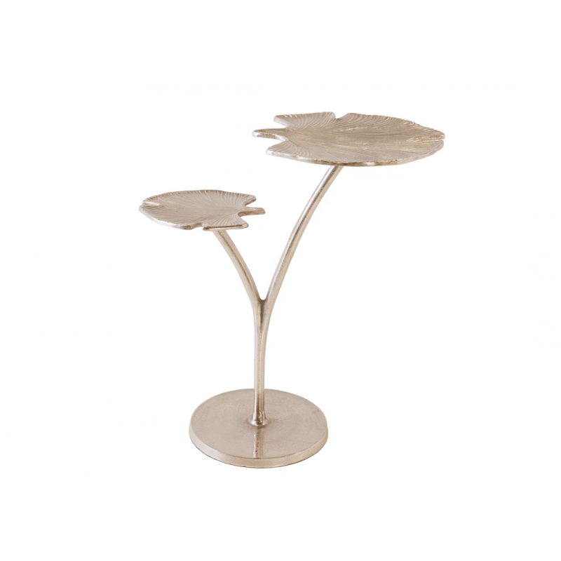 Stolik pomocniczy Gingko srebrny 56 cm - Invicta