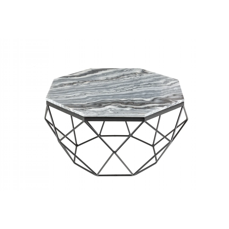 Stolik kawowy Diamond 70cm szary marmur - Invicta