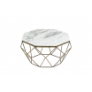 Stolik kawowy Diamond 70cm biały marmur - Invicta