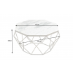 Stolik kawowy Diamond 70cm biały marmur - Invicta